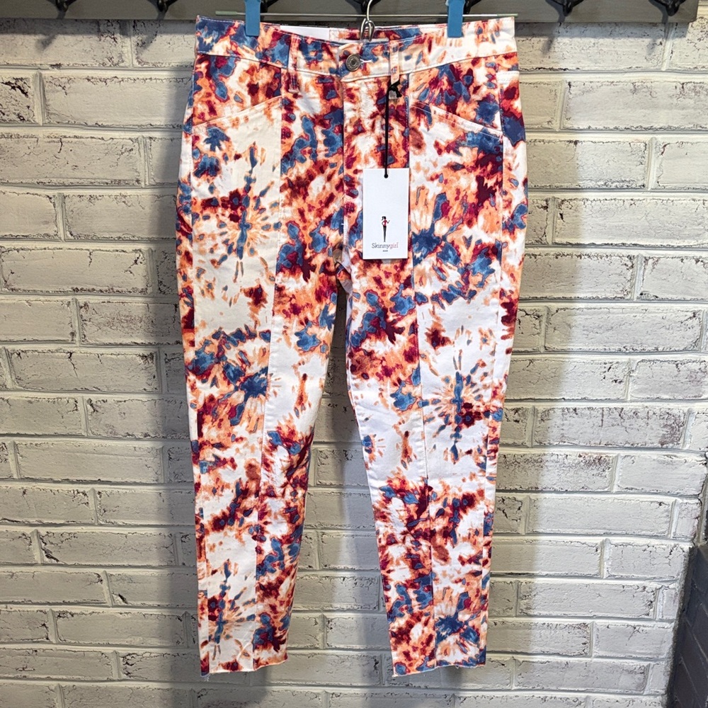 Skinnygirl Reagan Seamed Skinny Tie-Dye Jeans Size 28/6